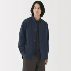 Chemise Oxford en coton lavé pour homme