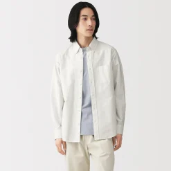Chemise Oxford en coton lavé pour homme