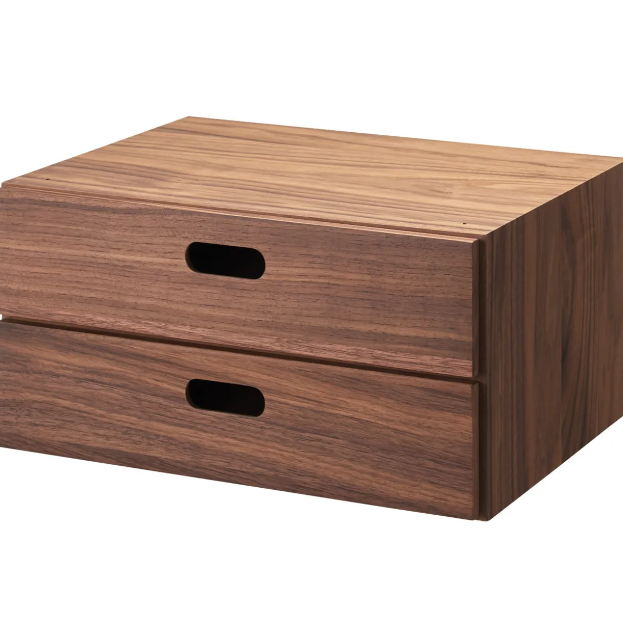 Demi Bloc‐tiroir en noyer ‐ 2 tiroirs horizontaux (Dont Eco‐part. 0,82 €)