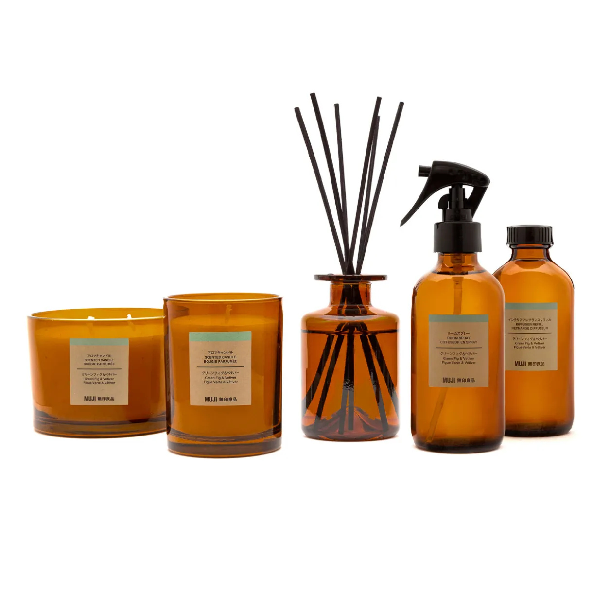 Diffuseur de parfum à tiges ‐ Figue verte et vétiver 175 ml