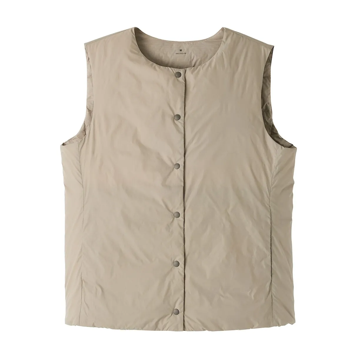 Doudoune légère pliable en nylon recyclé sans manche sans col pour femme