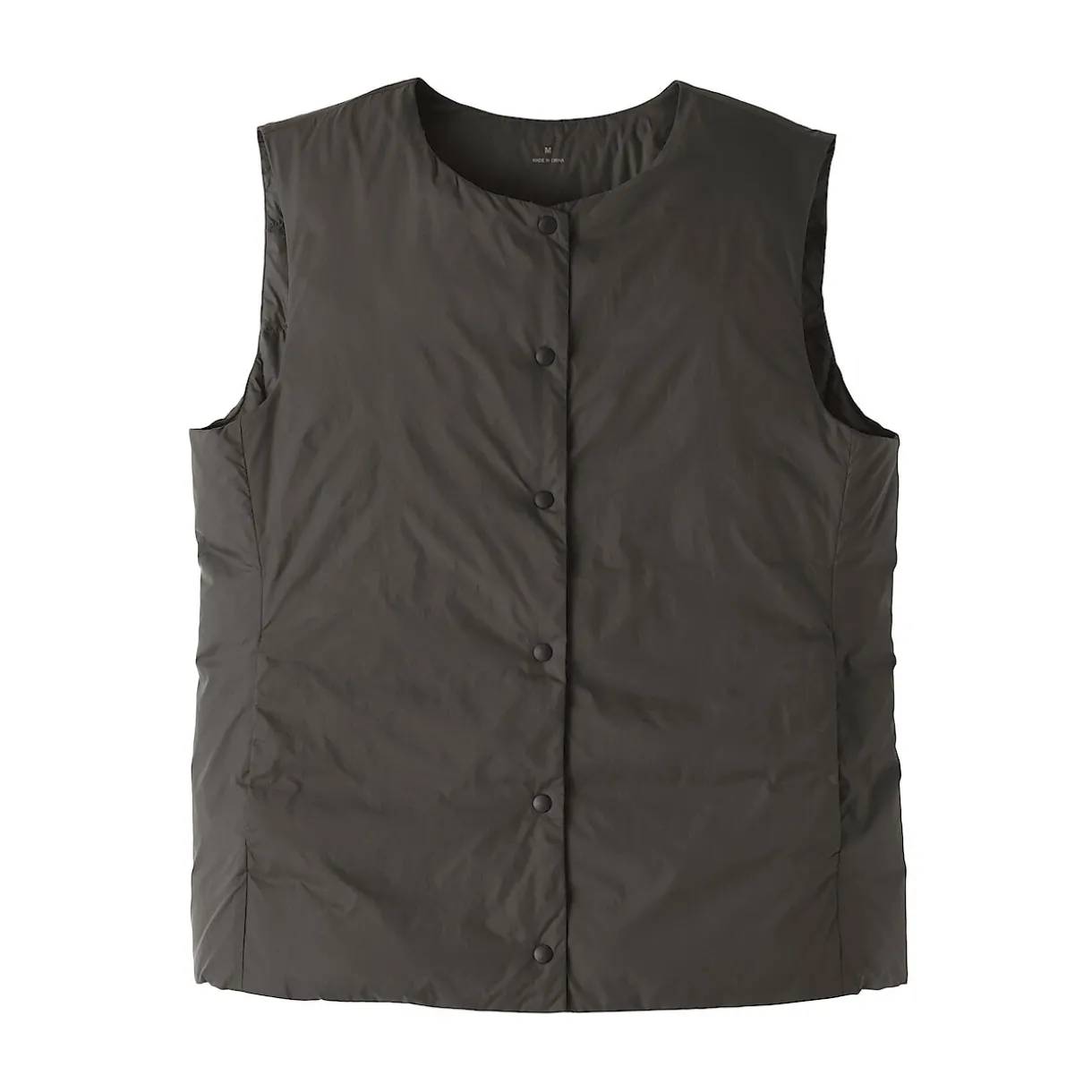 Doudoune légère pliable en nylon recyclé sans manche sans col pour femme