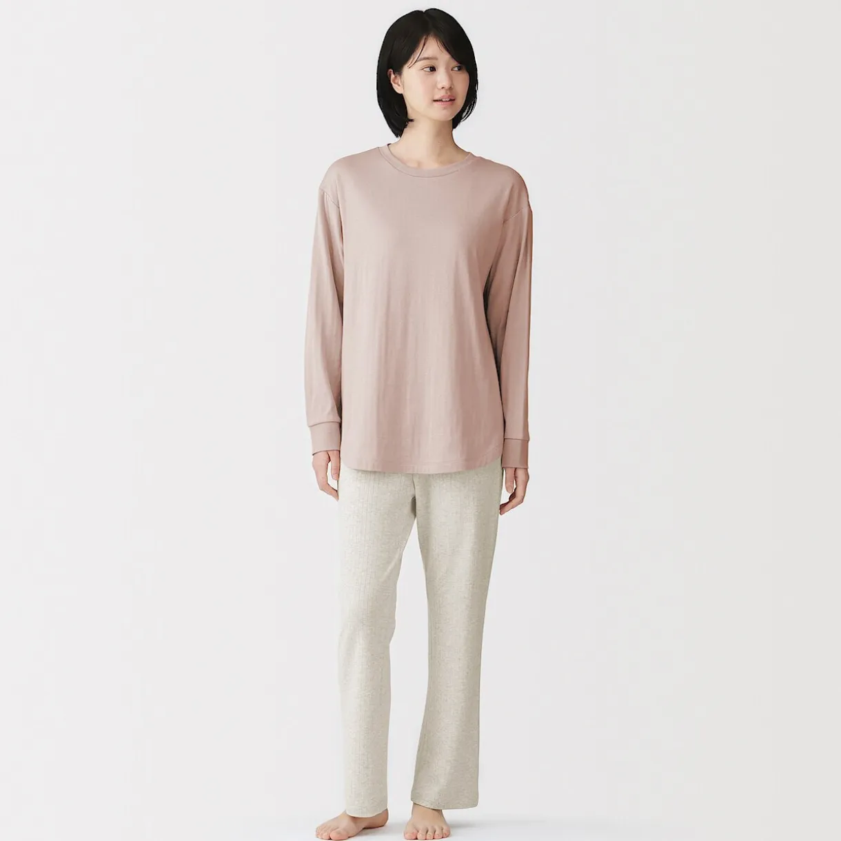 Ensemble de vêtements d'intérieur à manches longues en mélange de lyocell pour femme