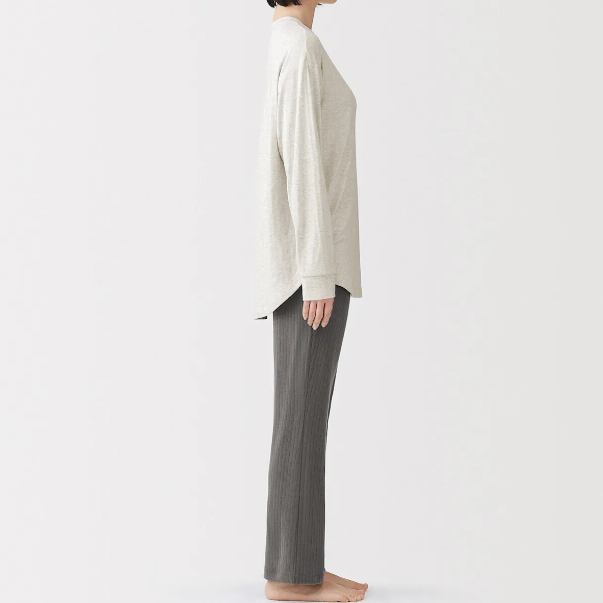 Ensemble de vêtements d'intérieur à manches longues en mélange de lyocell pour femme