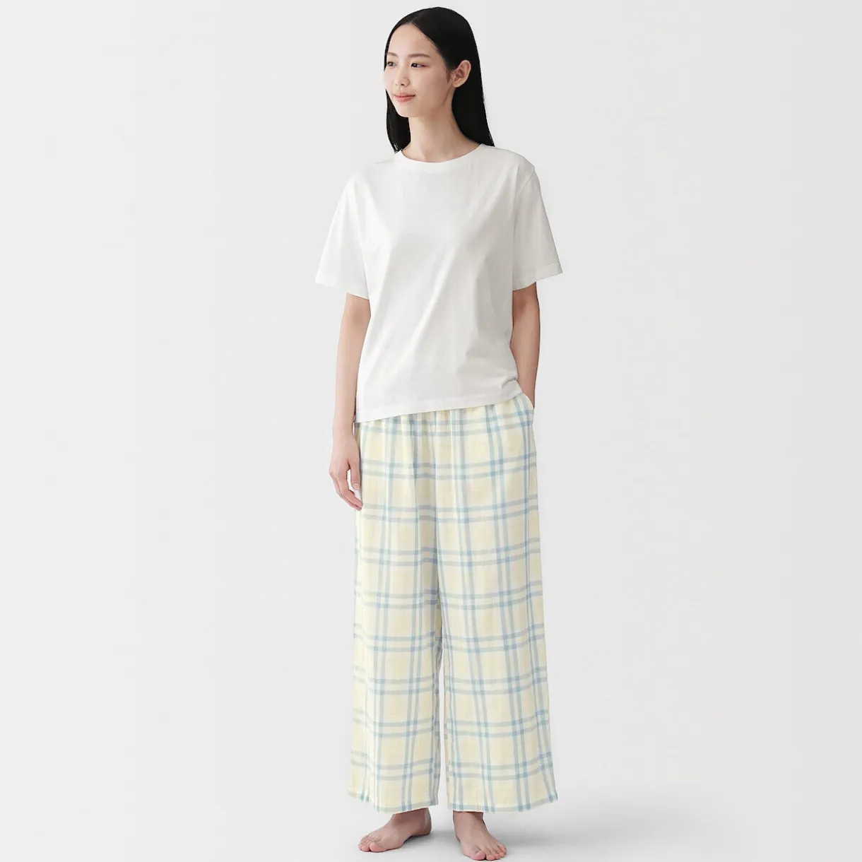 Ensemble d'intérieur avec pantalon en double gaze pour femme