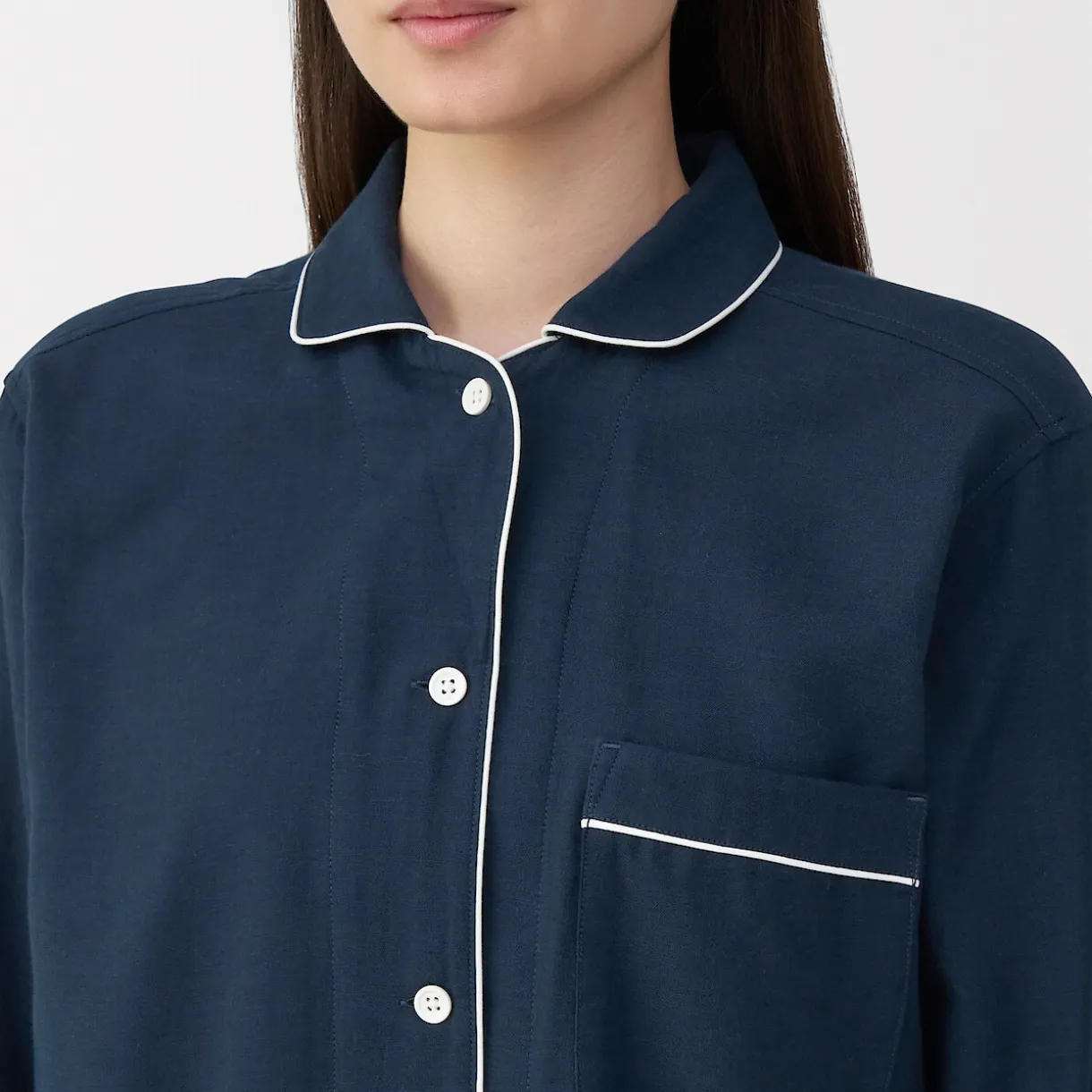 Ensemble pyjama à manches longues en gaze double pour femme