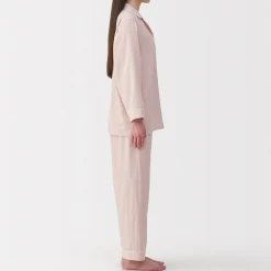 Ensemble pyjama à manches longues en gaze double pour femme