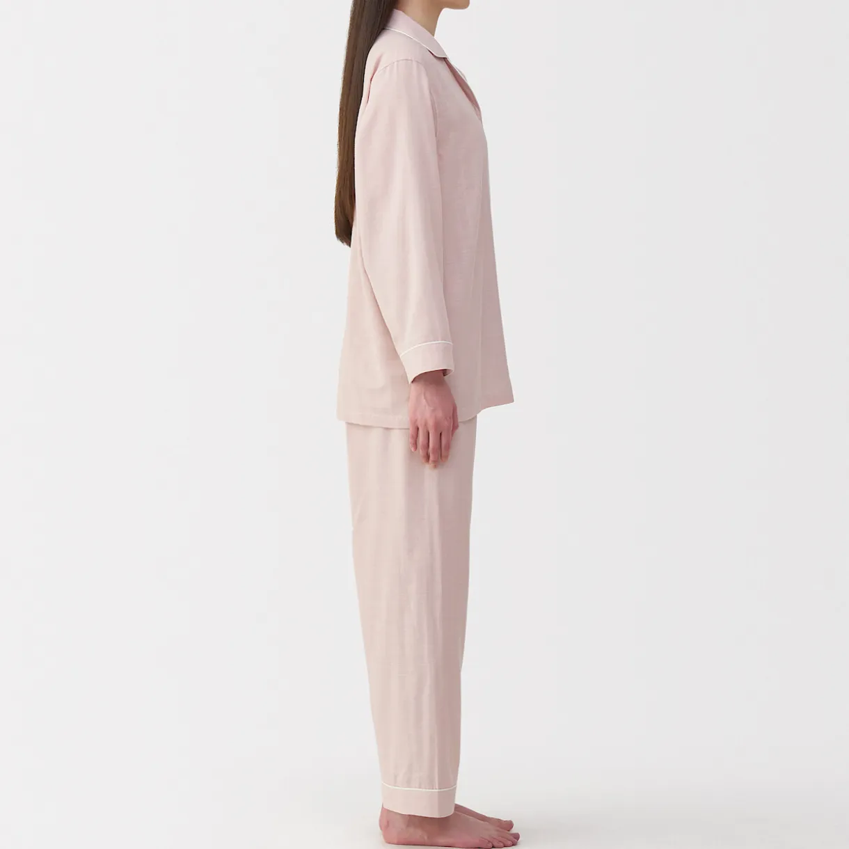 Ensemble pyjama à manches longues en gaze double pour femme