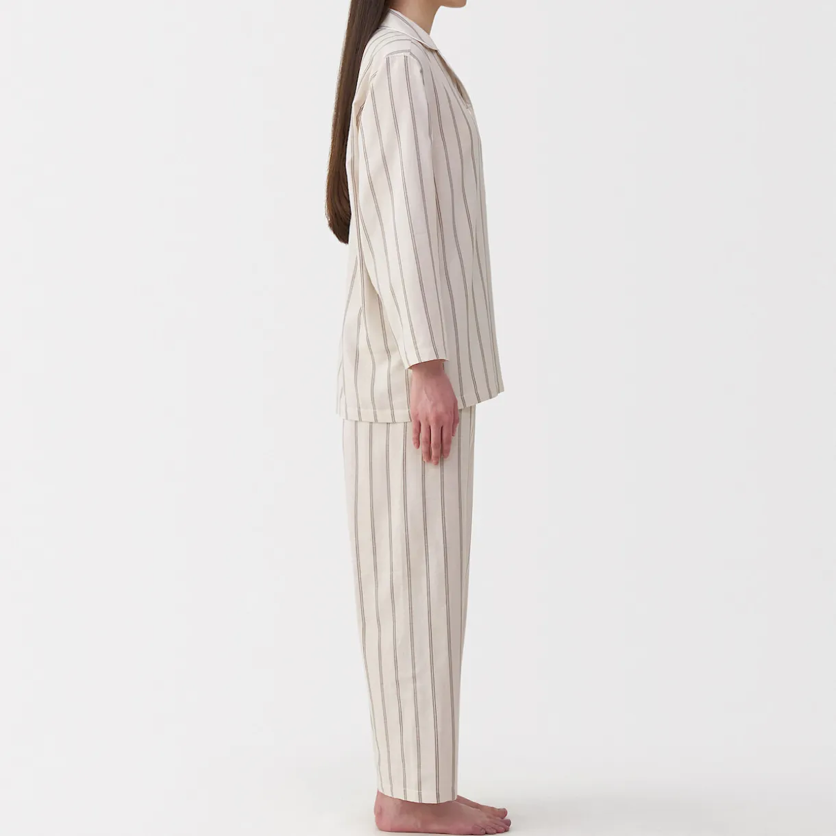 Ensemble pyjama à manches longues en gaze double pour femme
