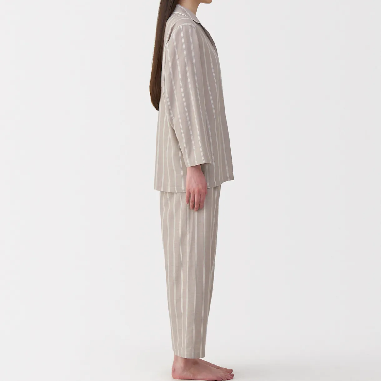 Ensemble pyjama à manches longues en gaze double pour femme