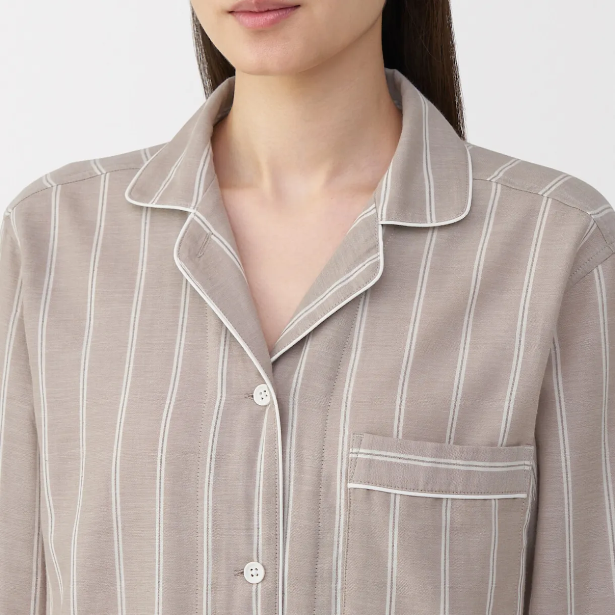 Ensemble pyjama à manches longues en gaze double pour femme