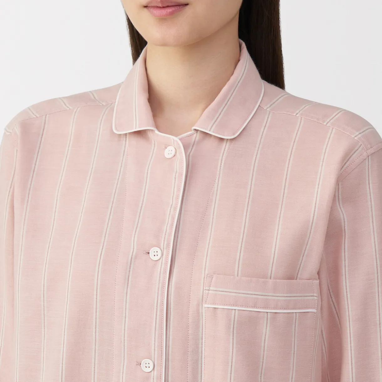 Ensemble pyjama à manches longues en gaze double pour femme