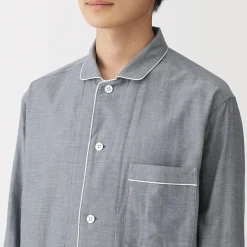Ensemble pyjama à manches longues en gaze double pour homme