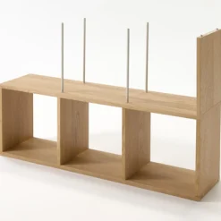 Etagère étroite en chêne ‐ 3 niveaux (Dont Eco‐part. 1,80 €)