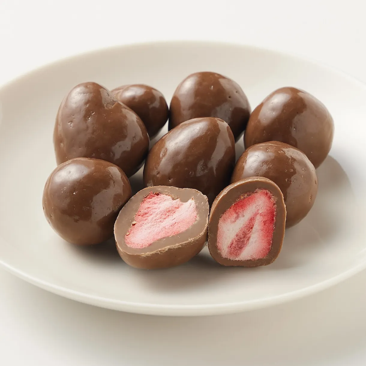 Fraises enrobées de chocolat au lait