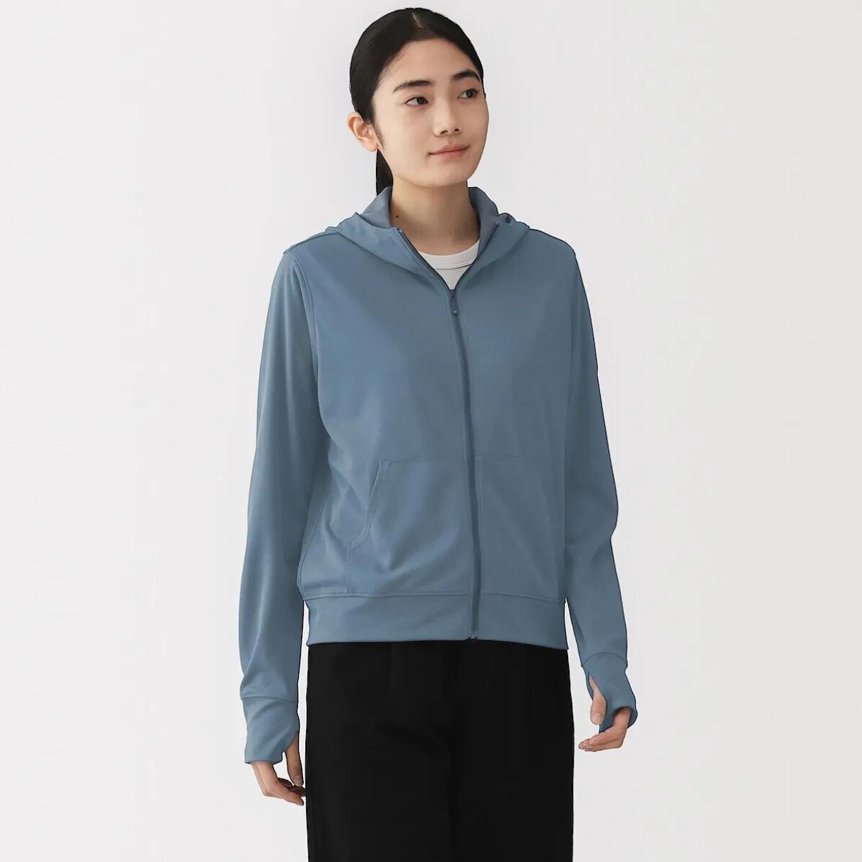 Haut à capuche et fermeture éclair Quick Dry pour femme
