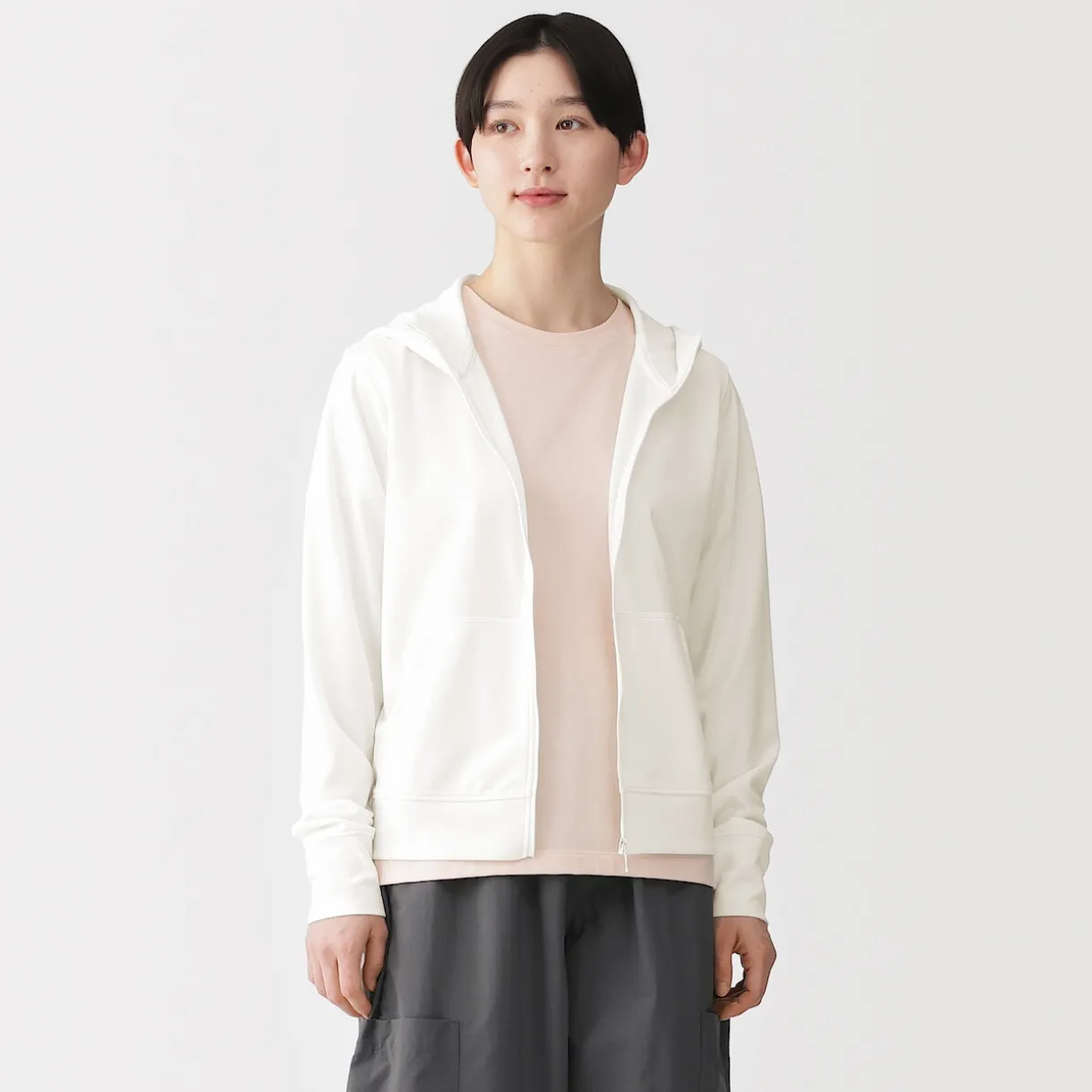 Haut à capuche et fermeture éclair Quick Dry pour femme