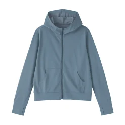 Haut à capuche et fermeture éclair Quick Dry pour femme