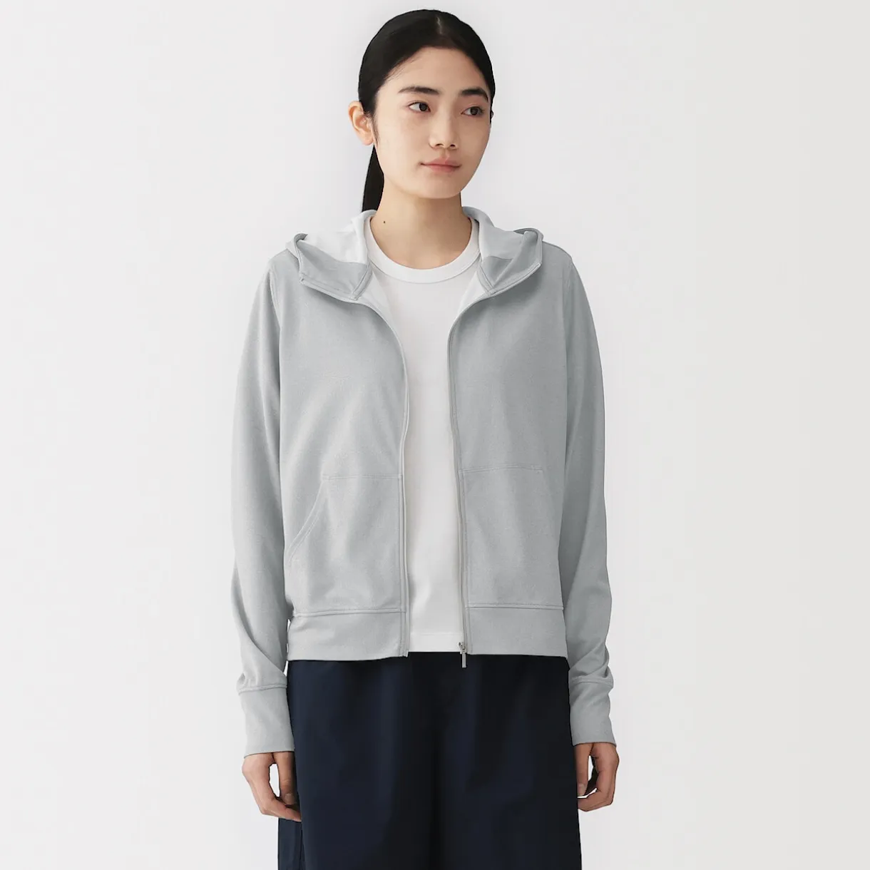 Haut à capuche et fermeture éclair Quick Dry pour femme