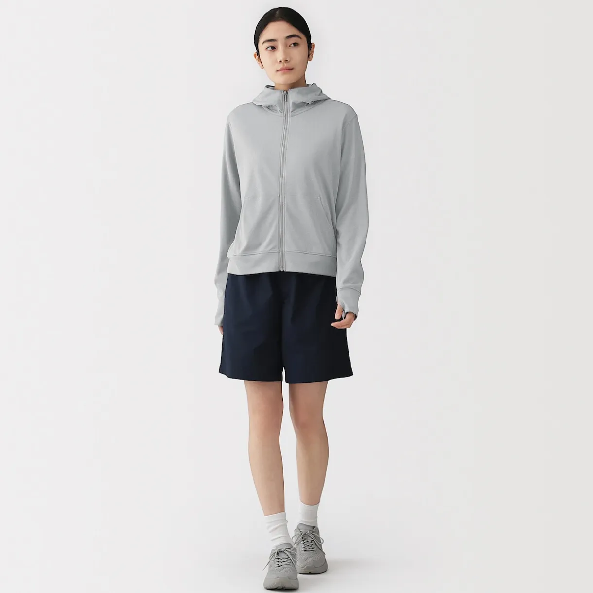Haut à capuche et fermeture éclair Quick Dry pour femme
