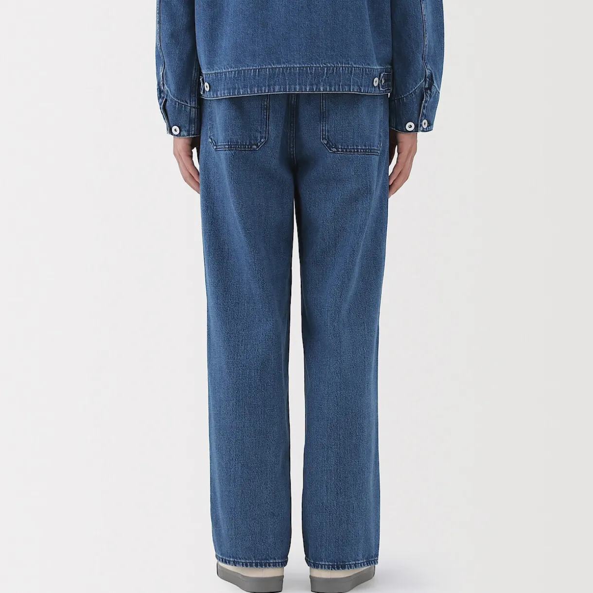 Jean coupe droite en denim mélangé kapok pour homme
