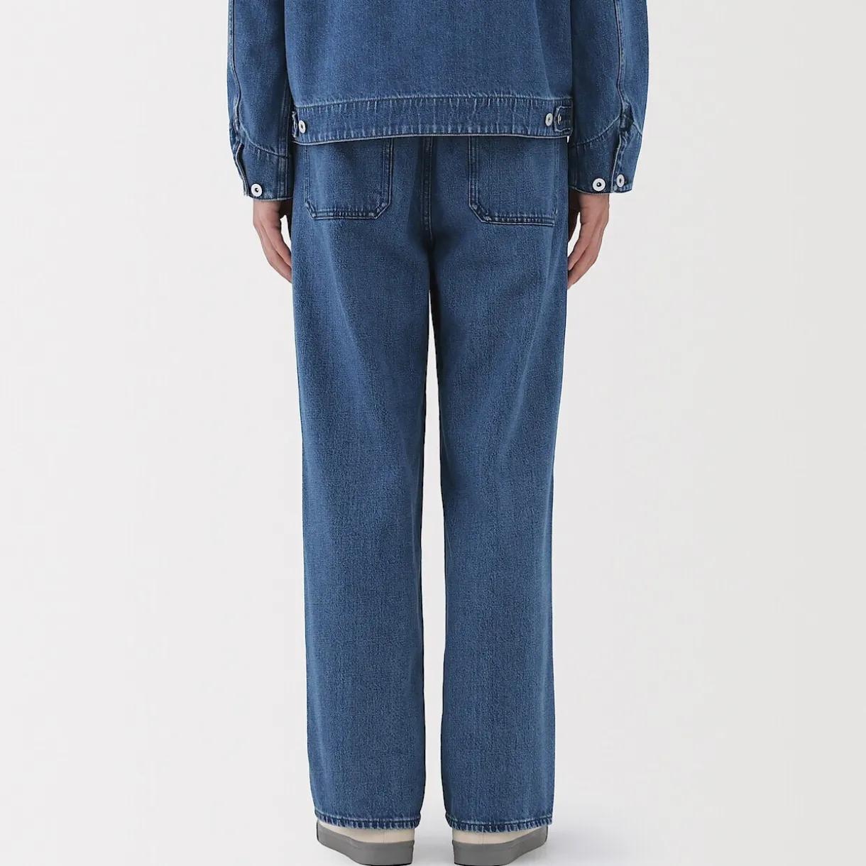 Jean coupe droite en denim mélangé kapok pour homme