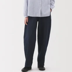 Jean denim coupe large en kapok mélangé pour femme