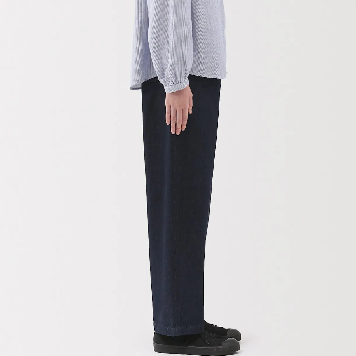 Jean denim coupe large en kapok mélangé pour femme