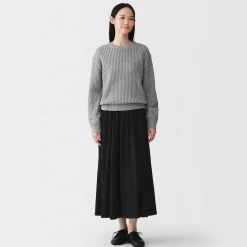 Jupe midaxi froncée en jersey de mélange de Lyocell pour femme