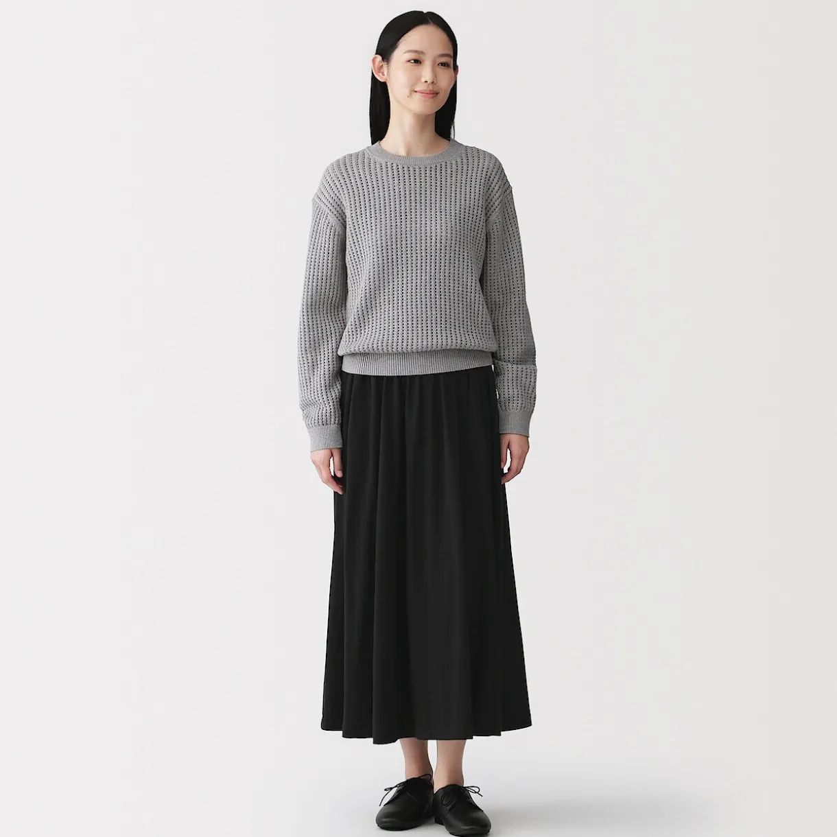 Jupe midaxi froncée en jersey de mélange de Lyocell pour femme