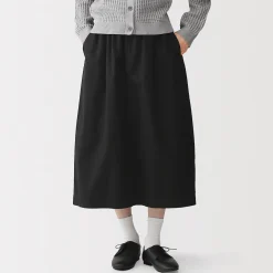 Jupe midi à la coupe confortable en coton délavé pour femme