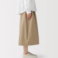 Jupe midi à la coupe confortable en coton délavé pour femme