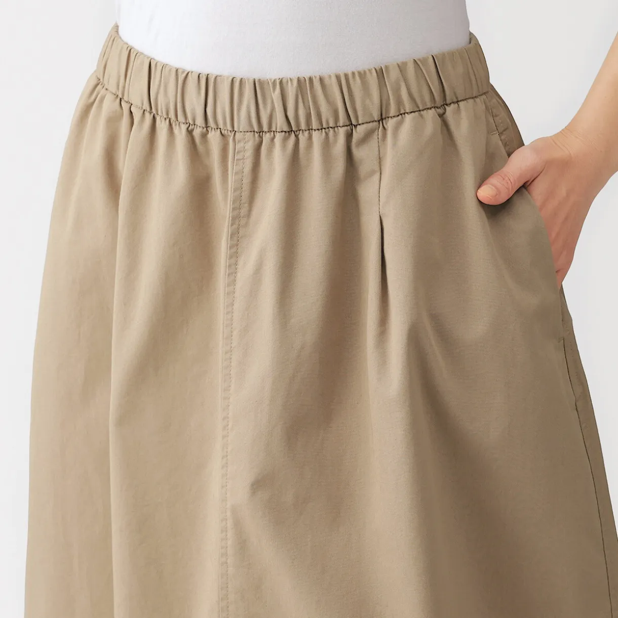 Jupe midi à la coupe confortable en coton délavé pour femme