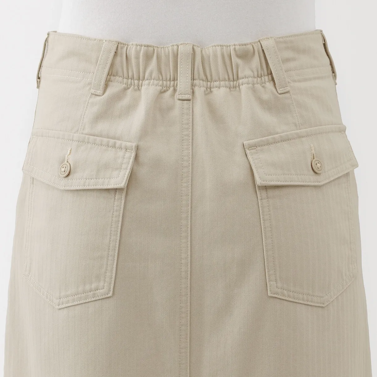 Jupe midi coupe droite avec motif de chevrons et en coton pour femme