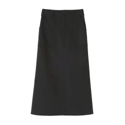 Jupe midi coupe droite avec motif de chevrons et en coton pour femme