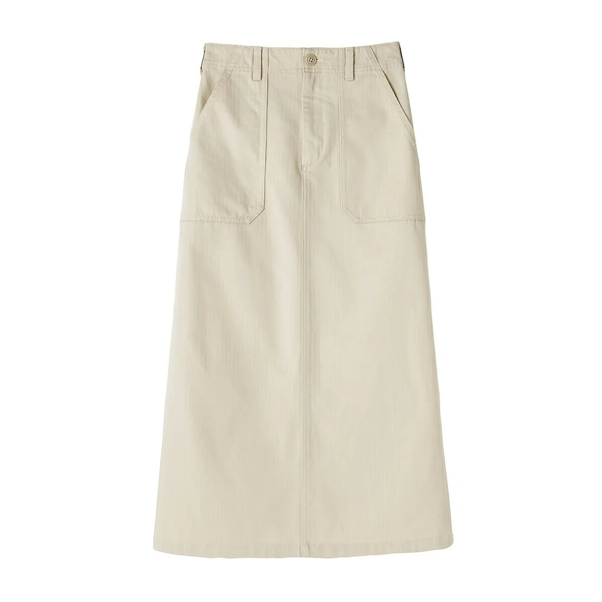 Jupe midi coupe droite avec motif de chevrons et en coton pour femme