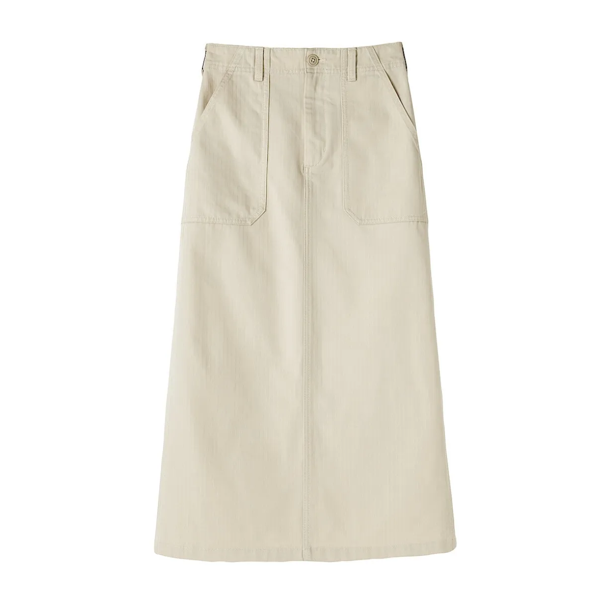 Jupe midi coupe droite avec motif de chevrons et en coton pour femme