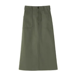 Jupe midi coupe droite avec motif de chevrons et en coton pour femme