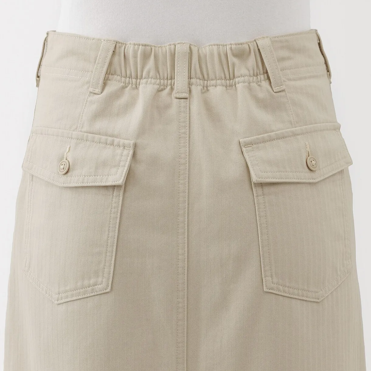 Jupe midi coupe droite avec motif de chevrons et en coton pour femme
