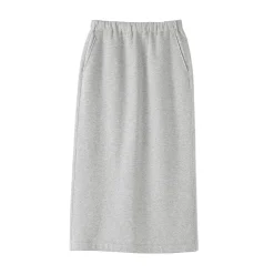 Jupe midi en sweat léger et coton mélangé pour femme