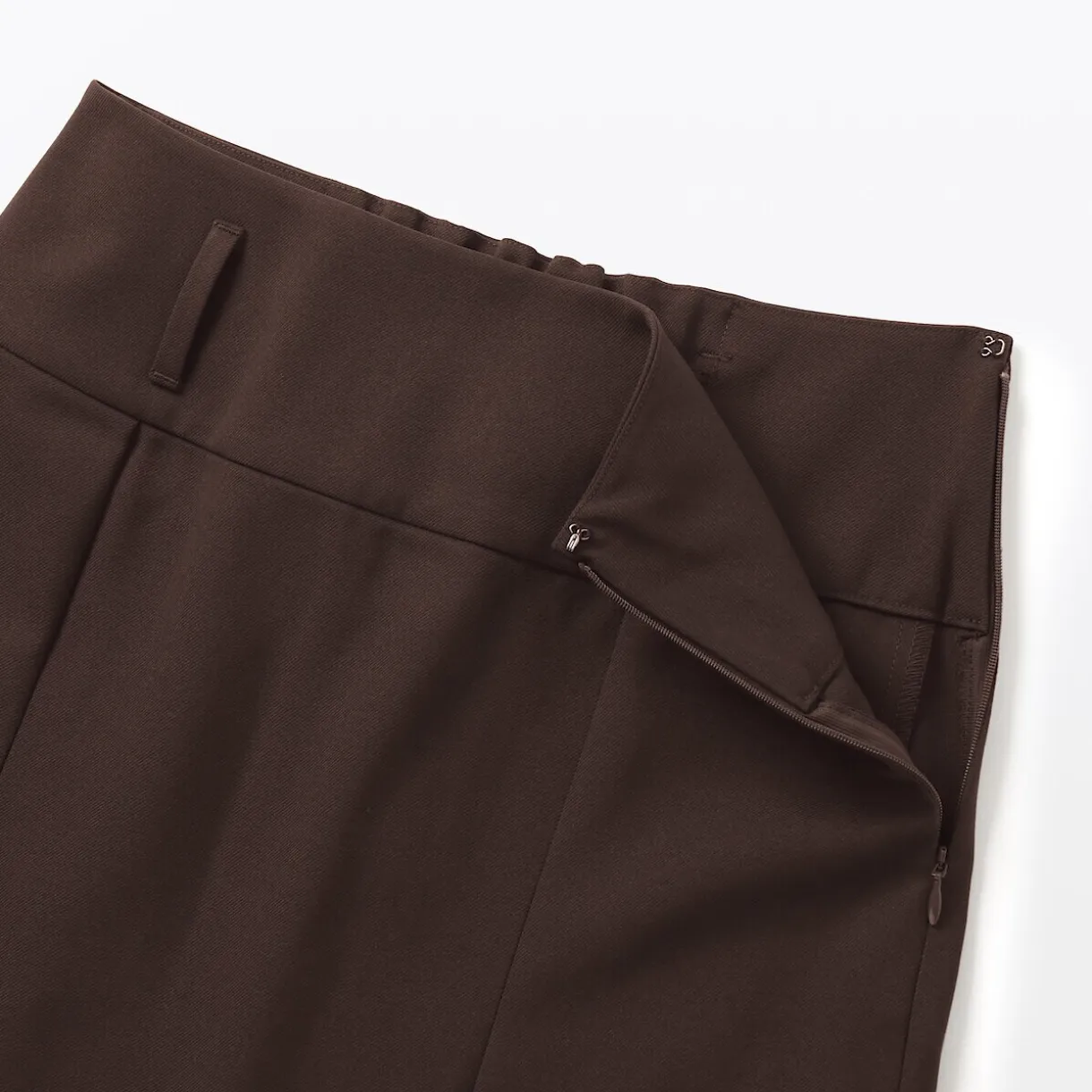 Jupe midi plissée en sergé de polyester pour femme