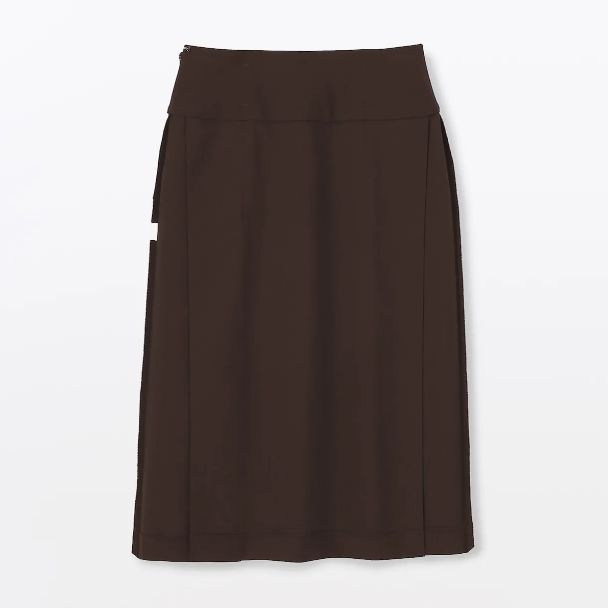 Jupe midi plissée en sergé de polyester pour femme