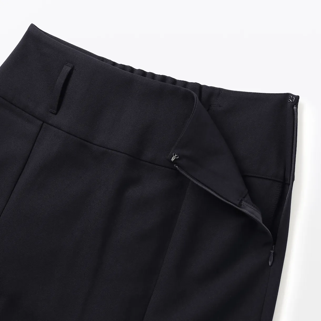 Jupe midi plissée en sergé de polyester pour femme
