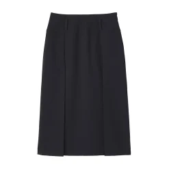 Jupe midi plissée en sergé de polyester pour femme