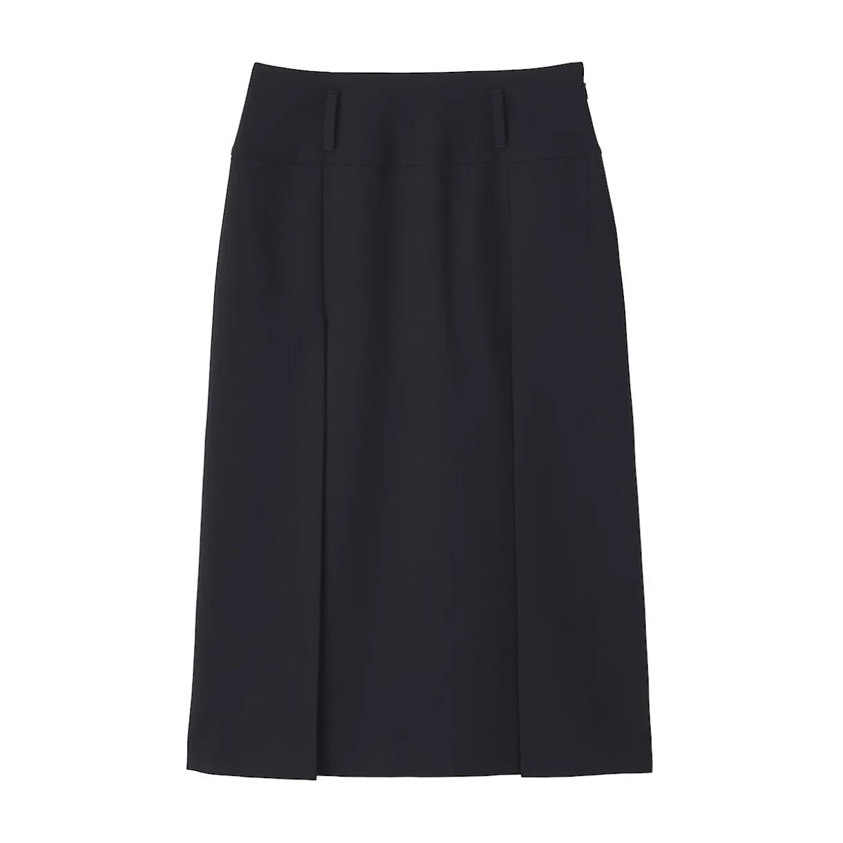 Jupe midi plissée en sergé de polyester pour femme