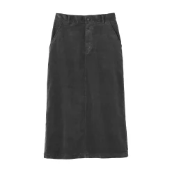 Jupe midi taille haute en velours côtelé extensible pour femme