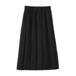 Jupe plissée en lin et lyocell pour femme