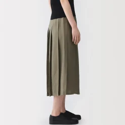 Jupe plissée en lin et lyocell pour femme
