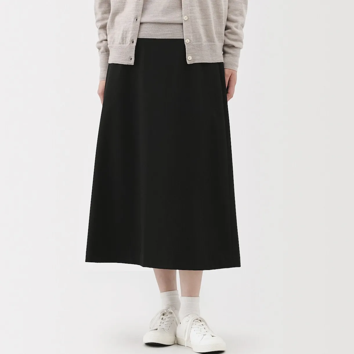 Jupe évasée en stretch brossé pour femme