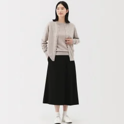 Jupe évasée en stretch brossé pour femme